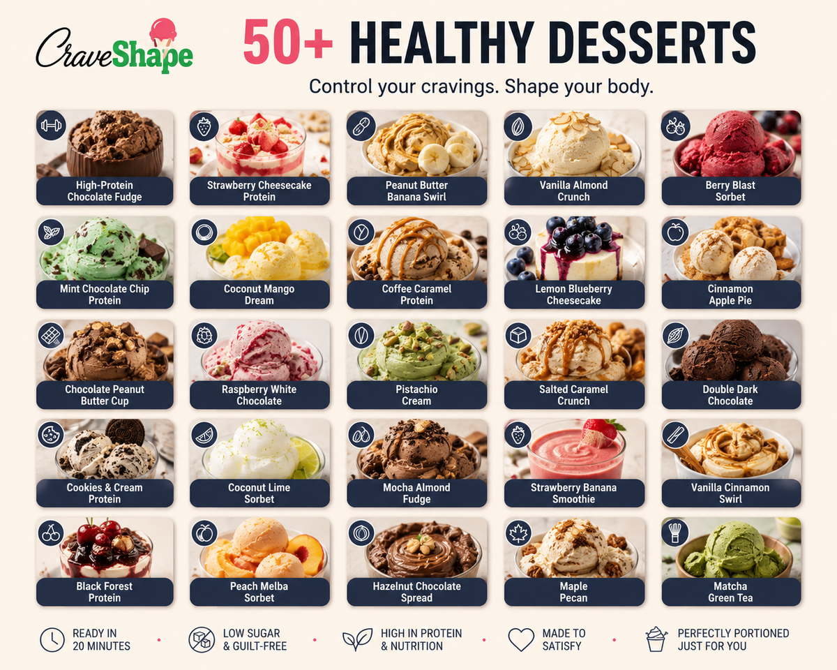 CraveShape Ice Cream Maker – Healthy Desserts in 20 Minutes